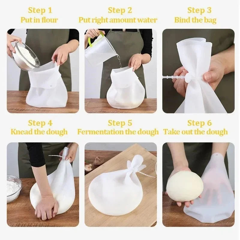 Food-Grade Silicone Dough Kneading Bag – Mess-Free Dough Mixer for Bread, Pastry & Pizza