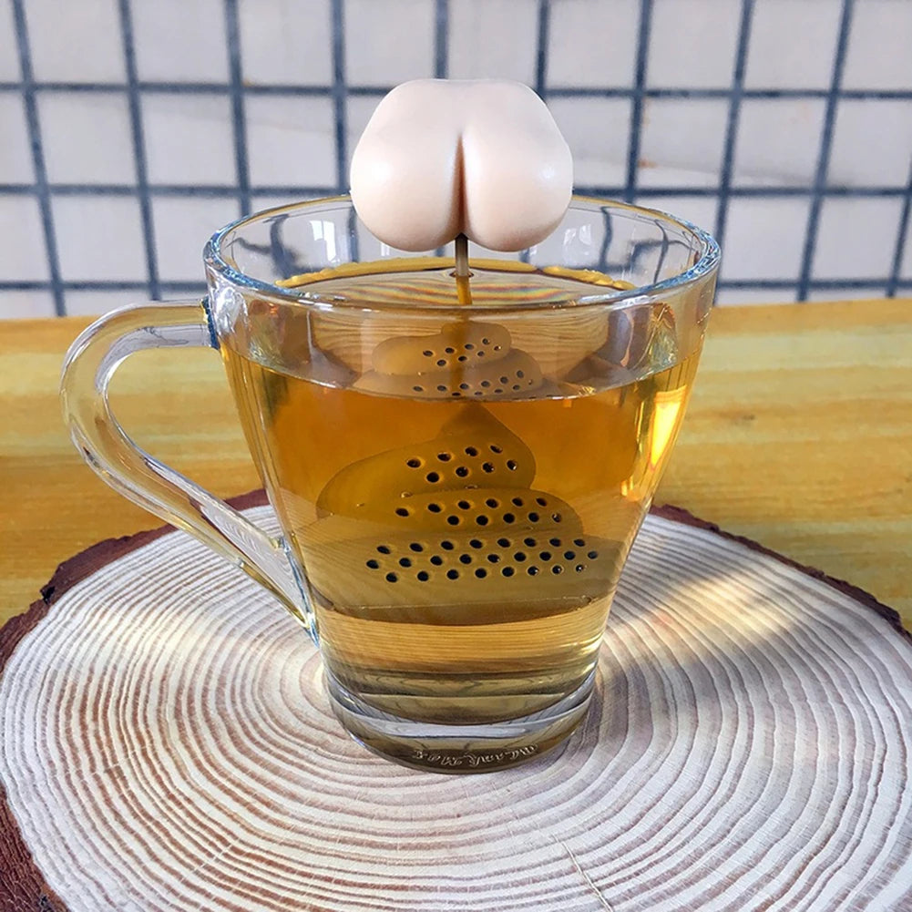 Funny Poop-Shaped Reusable Silicone Tea Infuser – Creative Herbal Tea & Coffee Strainer