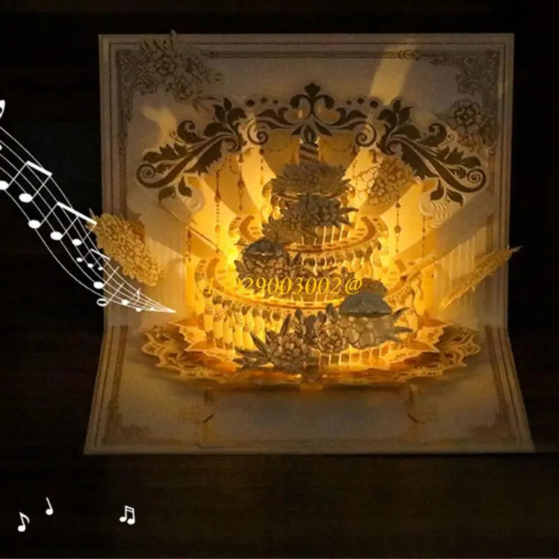 CORC Elegant Handmade Pop-Up Birthday Card – 3D Paper Art Greeting Card with Premium Texture