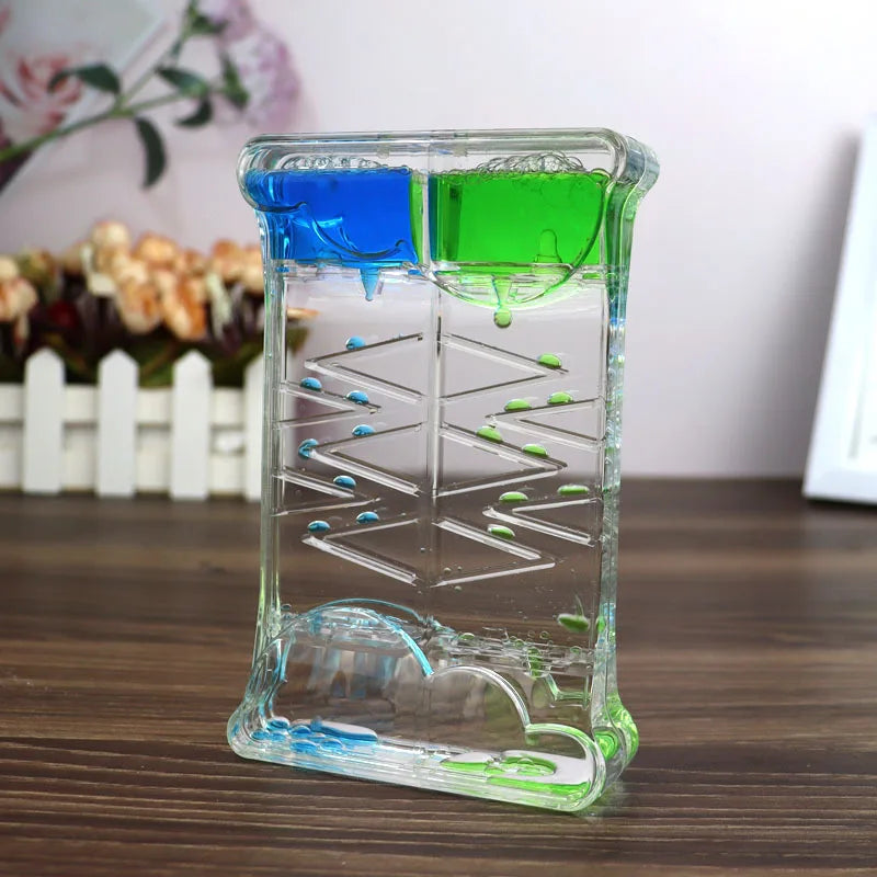 Decompression Water Drop Oil Hourglass Timer – Two-Color Liquid Motion Stress Relief Decor