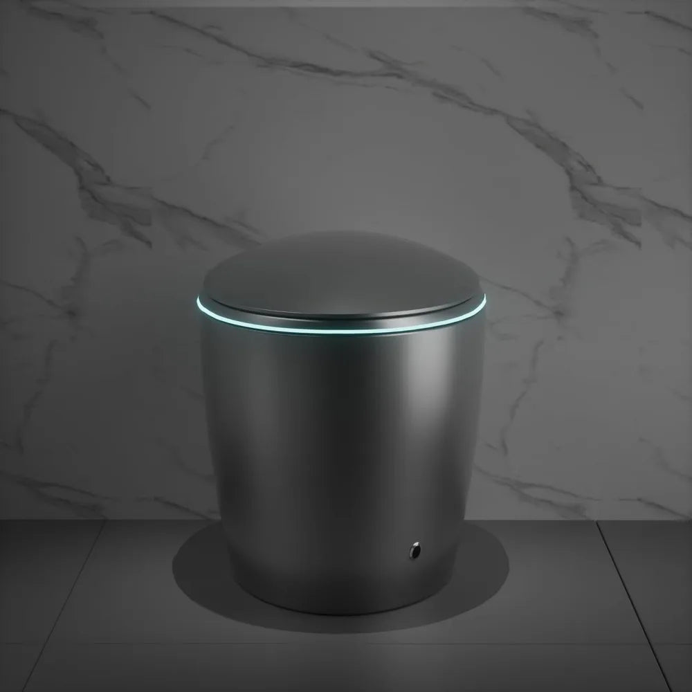 12" One-Piece Smart Toilet – Egg-Shaped Auto Flush, Foot Sensor, Night Light & Built-In Bidet Seat