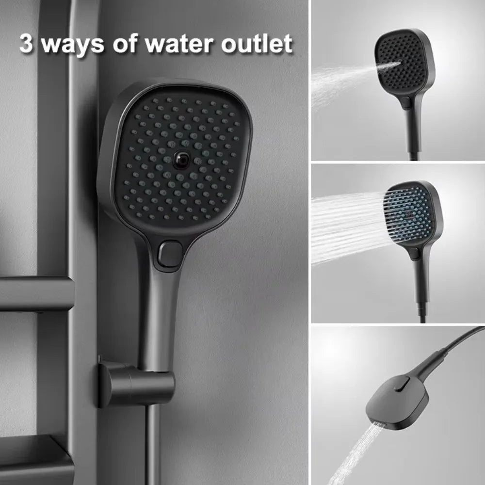 360° LED Digital Display Thermostatic Shower Panel – Piano Key Control Bathroom Set