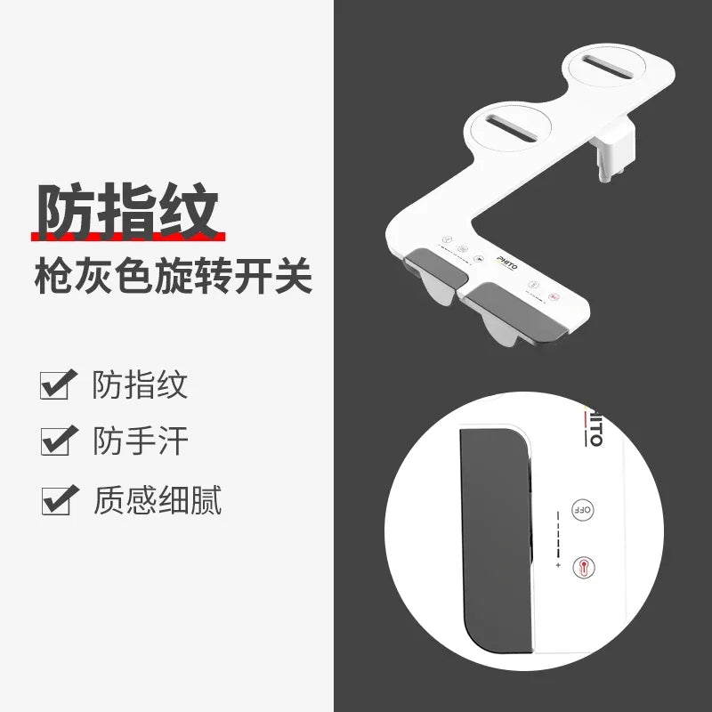 Bidet Toilet Seat Attachment – Dual Nozzle Self-Cleaning Non-Electric Bathroom Spray for Ladies, Single Cold Water