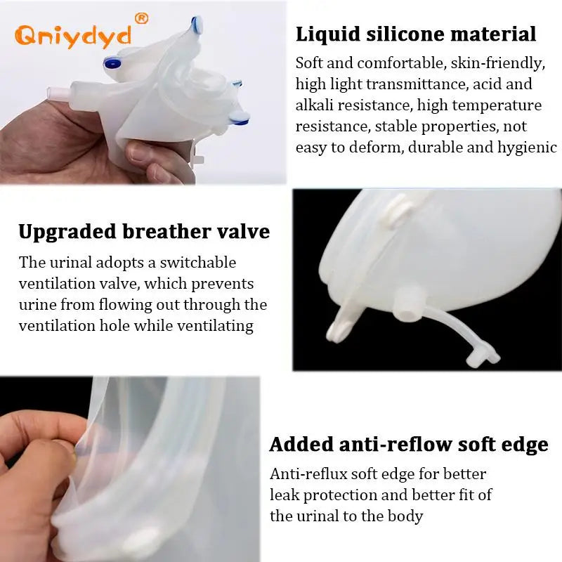 Bedridden Incontinence Urine Underpants – Removable Silicone Urinal with Drainage Bag