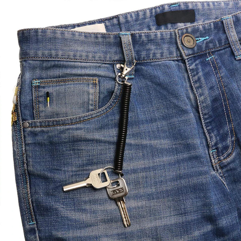 Creative Anti-Theft Elastic Keychain with Telescopic Spring Rope Secure Car Key & Handbag Holder for Men & Women