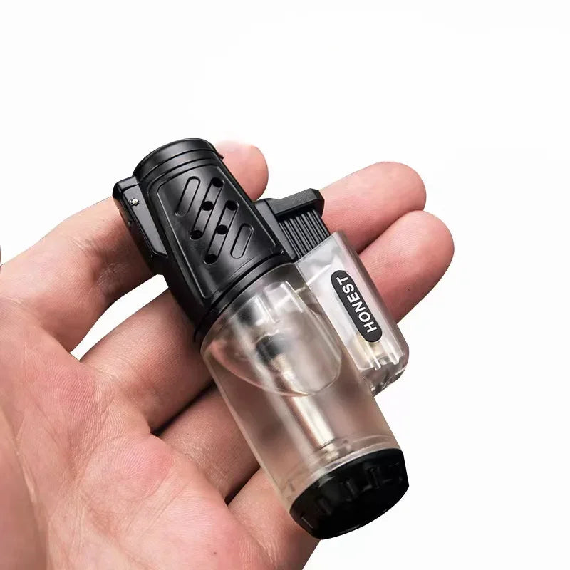 HONEST Turbo Torch Cigarette Lighter  Butane Gas Jet Flame with Flint, Unique Smoking Gadget for Men