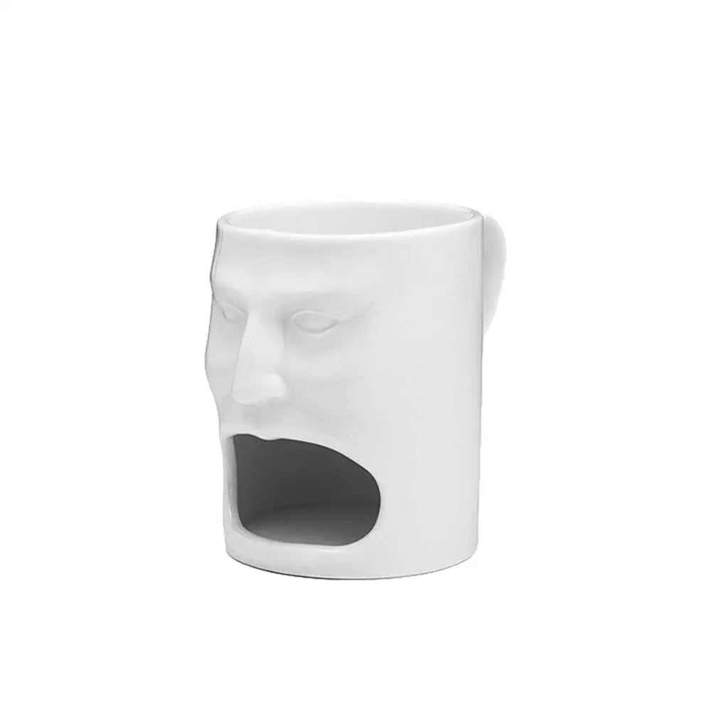 Creative Ceramic Mug with Biscuit Holder 170ml Coffee & Tea Cup with Built-In Cookie Tray, Funny Gift Idea