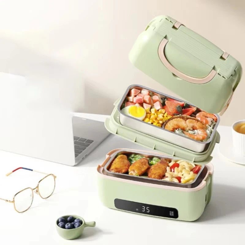 Electric Heating Lunch Box – Mini Double-Layer Food Heater for Office & Travel