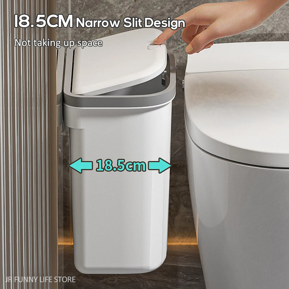 12L / 16L Press Type Wall Mounted Trash Can – Hanging Garbage Bin with Lid for Bathroom & Kitchen