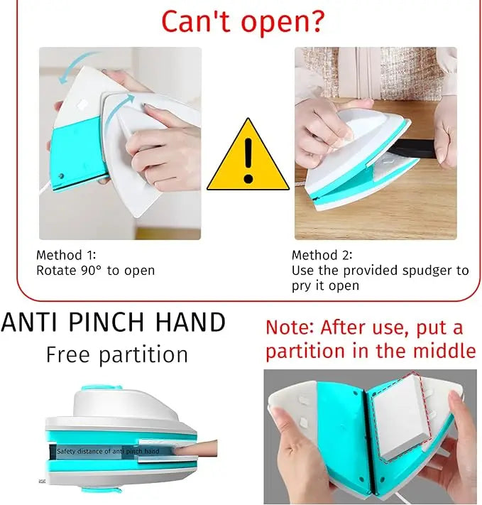 Double-Sided Magnetic Window Cleaner – Automatic Drainage Wiper & Glass Washing Tool for Home