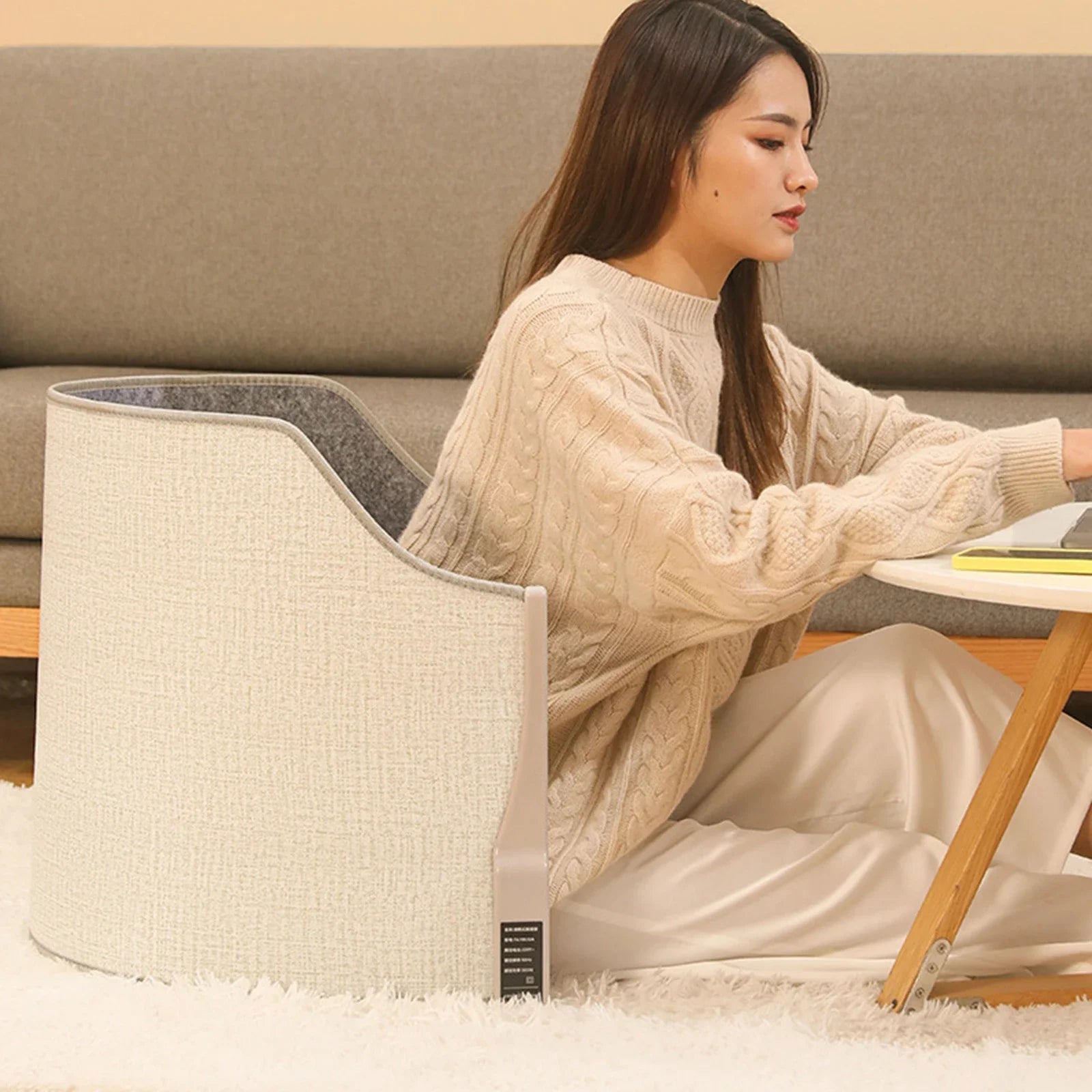 Folding Portable Electric Feet Heater – Far Infrared Under-Table Leg Warmer for Home & Office