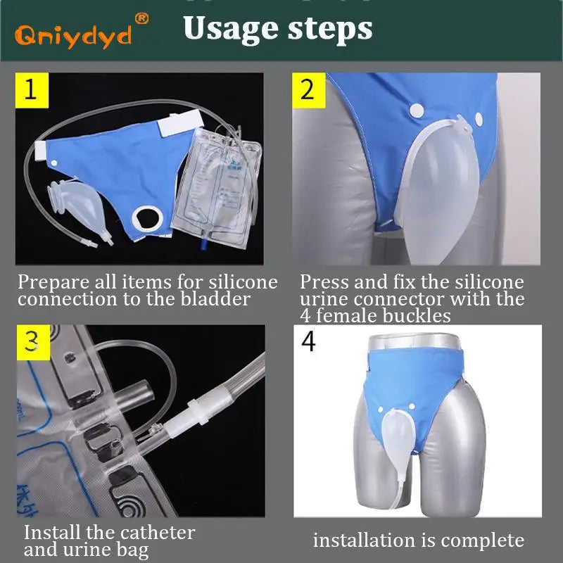 Bedridden Incontinence Urine Underpants – Removable Silicone Urinal with Drainage Bag