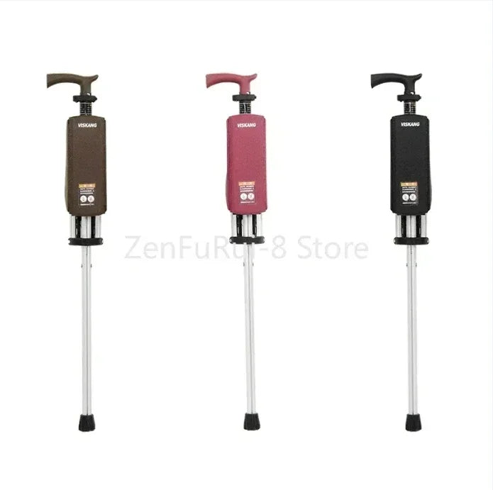 Aluminum Alloy Foldable Walking Cane with Seat – Adjustable Elderly Crutch Chair with Stool