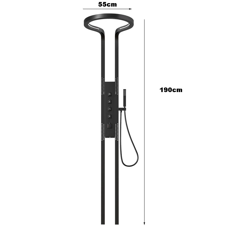 5-Function Nordic Rainfall Waterfall Shower Set – Modern Handheld & Overhead Shower Head Combo