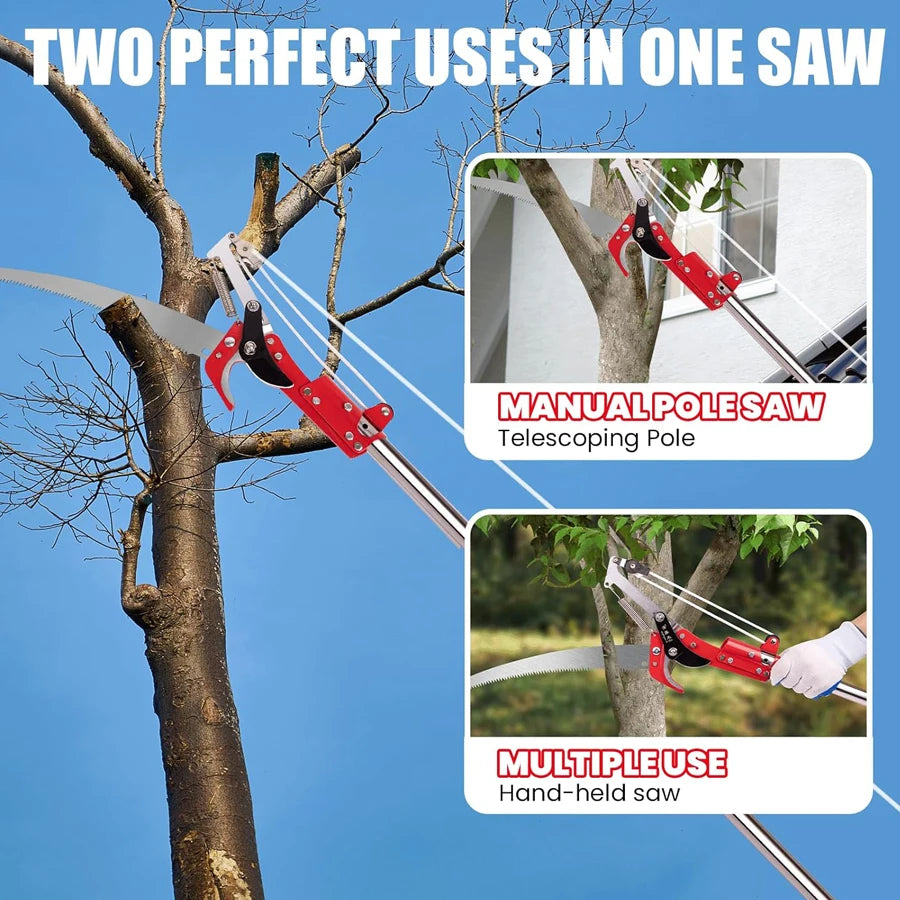 High-Altitude Pulley Tree Pruner – Pole Pruning Scissors with Saw for Professional Gardening