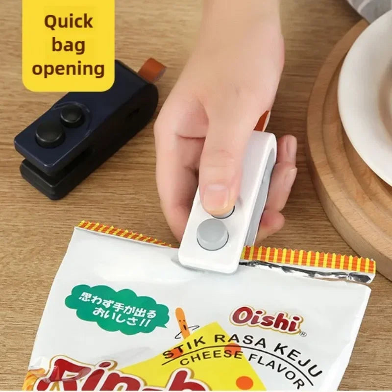 2-in-1 Mini Bag Heat Sealer – Handheld USB Rechargeable Snack & Storage Bag Sealing Machine