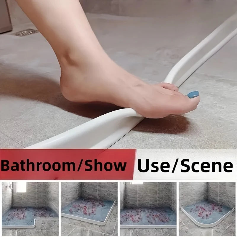 Foldable 2m Shower Threshold Dam – Bathroom Water Barrier for Dry & Wet Separation