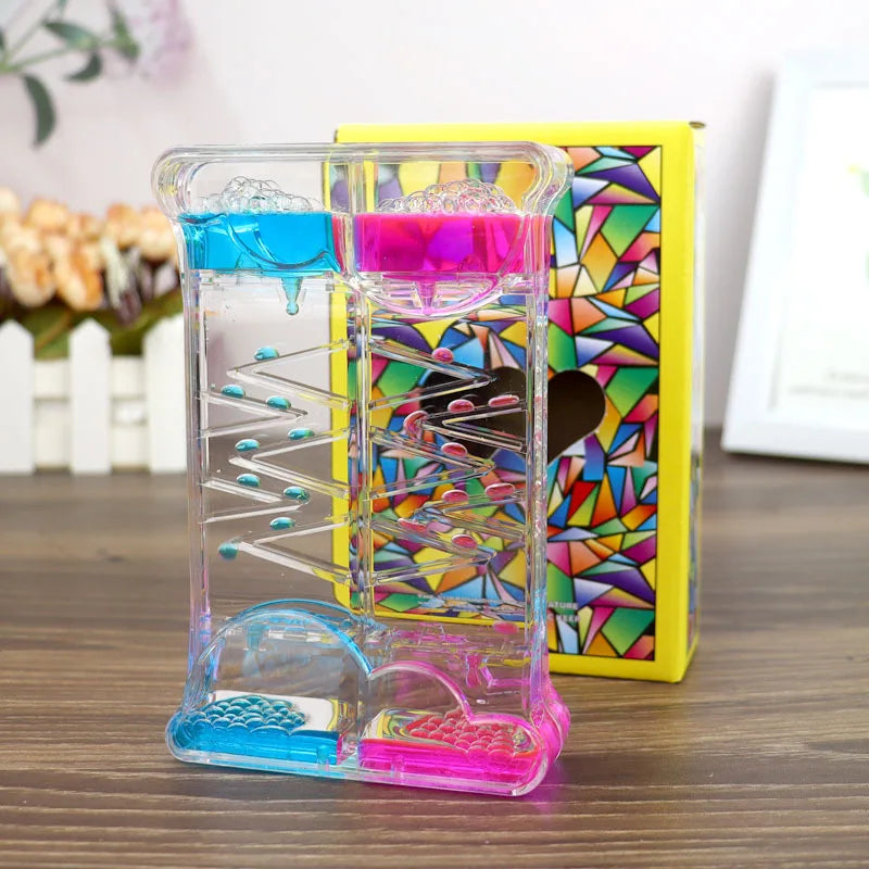 Decompression Water Drop Oil Hourglass Timer – Two-Color Liquid Motion Stress Relief Decor