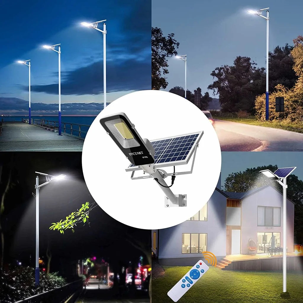 200W Solar Street Light – Powerful Outdoor Waterproof LED with 6000mAh Battery, Dusk-to-Dawn Automatic