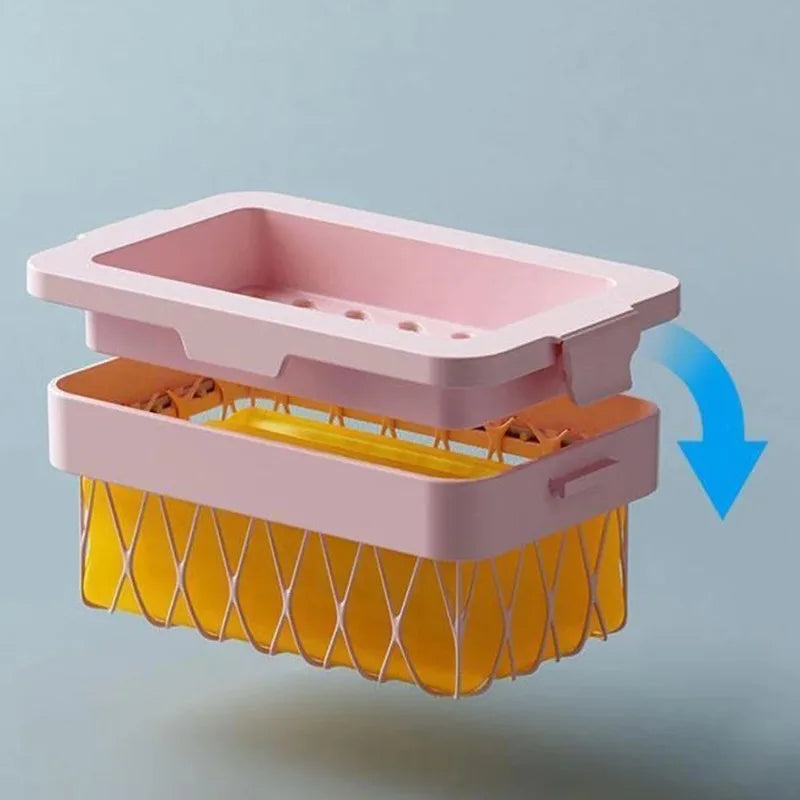High Elastic Mesh Soap Box – Multifunctional Non-Slip Soap & Laundry Storage Holder for Bathroom