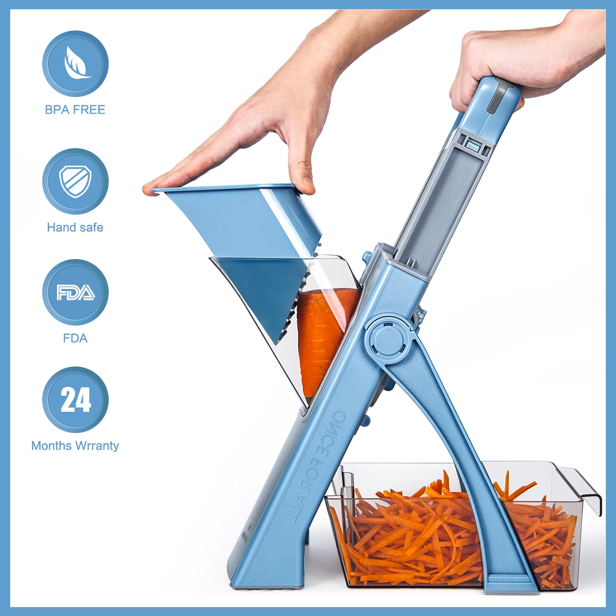 Multi-Function Mandoline Slicer – 8-in-1 Vegetable Cutter, Chopper, Dicer & Julienne Slicer