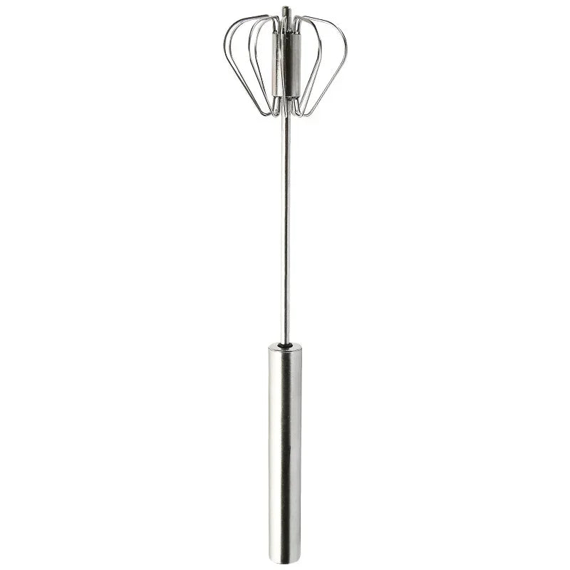 Hand Pressure Semi-Automatic Egg Beater – Stainless Steel Manual Whisk & Self-Turning Kitchen Mixer