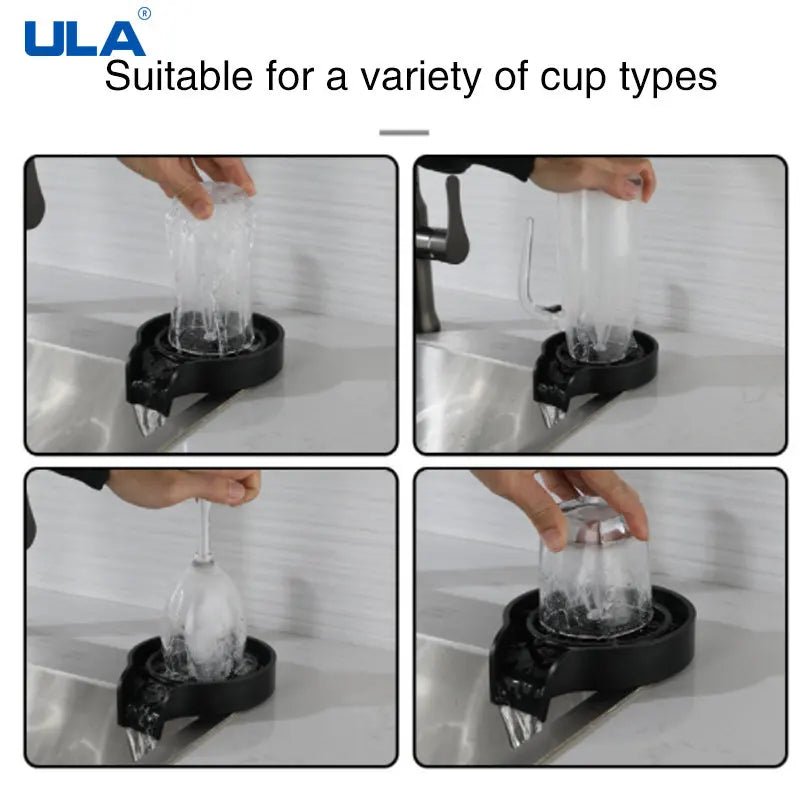 High-Pressure Automatic Glass Rinser – Kitchen Sink Cup Washer for Glasses, Coffee Cups & Bottles