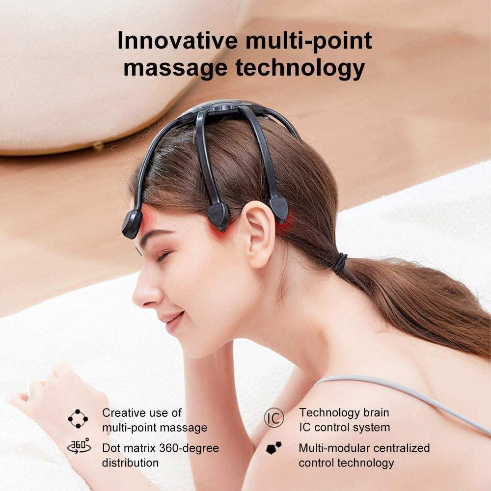 Electric Octopus Claw Head Massager – 5 Vibration Modes for Relaxation & Stress Relief