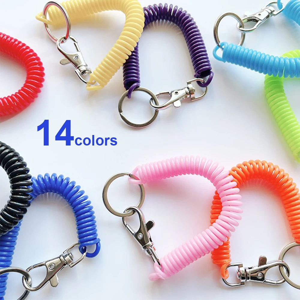Creative Anti-Theft Elastic Keychain with Telescopic Spring Rope Secure Car Key & Handbag Holder for Men & Women