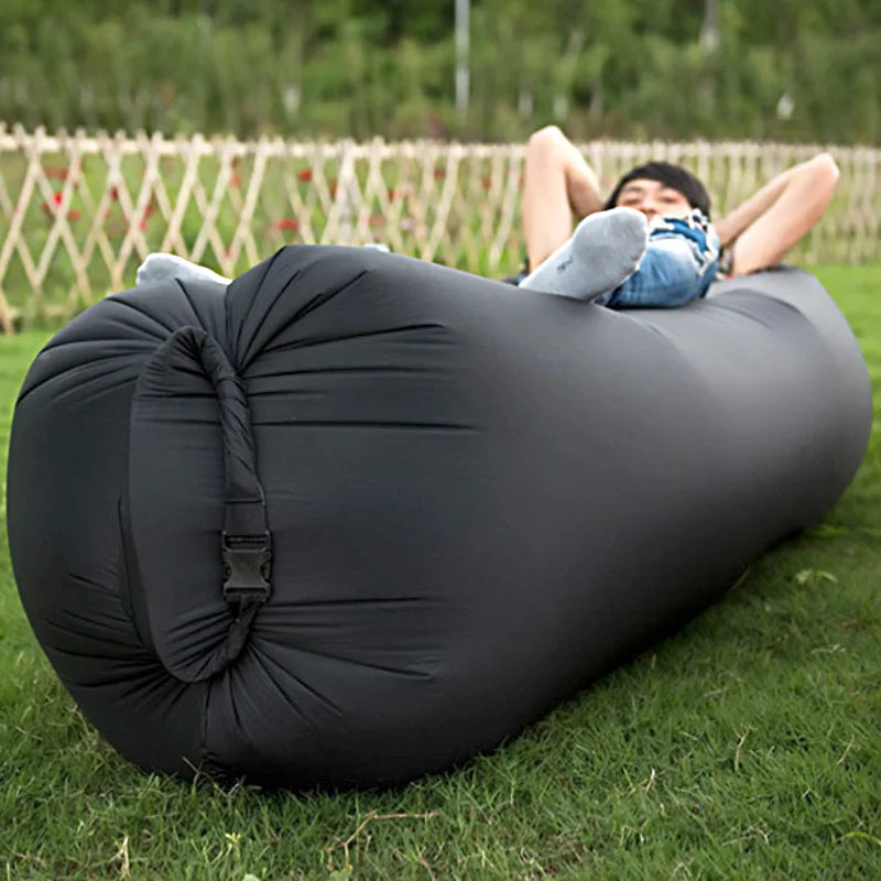 Inflatable Air Sofa Chair – Portable Waterproof Camping & Beach Lounger with Sleeping Bag Design