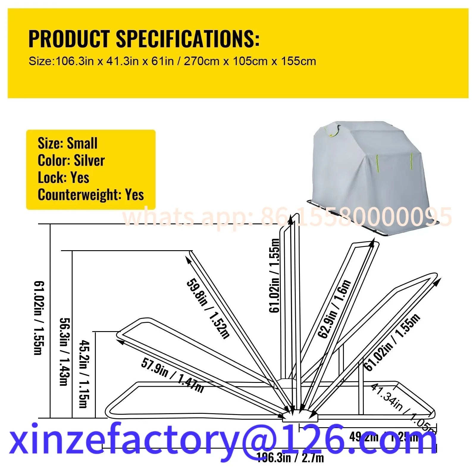 Heavy-Duty Waterproof Motorcycle Shelter | 420D Oxford Customizable Motorbike Garage & Sunshade Storage Cover