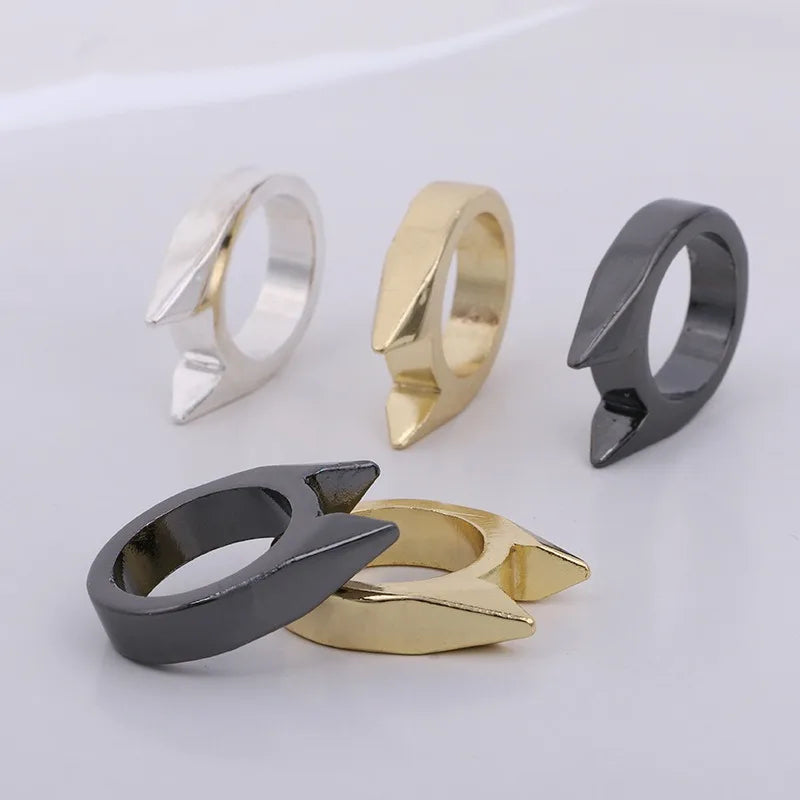 Cat Ear Self-Defense Ring  Portable Stainless Steel Personal Protection Tool