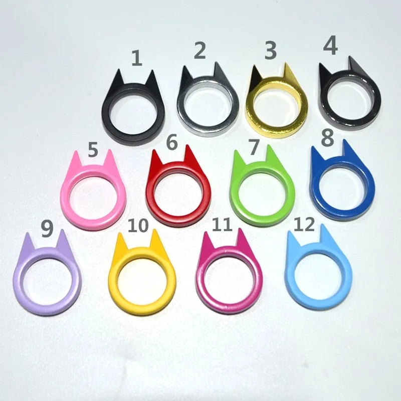 Cat Ear Self-Defense Ring  Portable Stainless Steel Personal Protection Tool