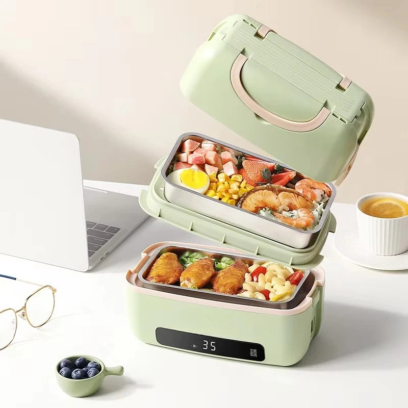 Electric Heating Lunch Box – Mini Double-Layer Food Heater for Office & Travel