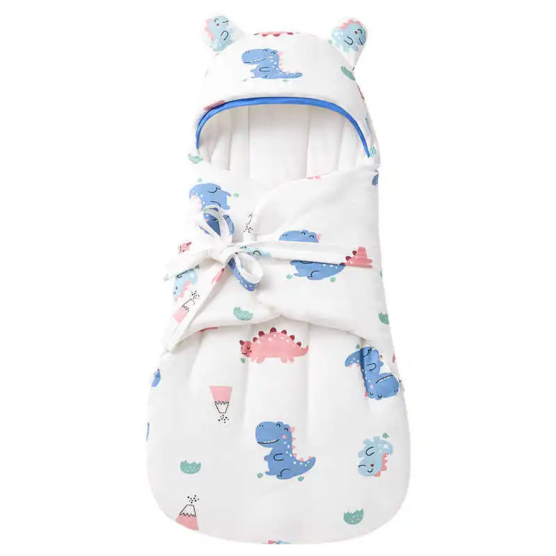 Autumn & Winter Baby Swaddle Blanket – Cute Cartoon Cotton Newborn Wrap (0–6 Months)
