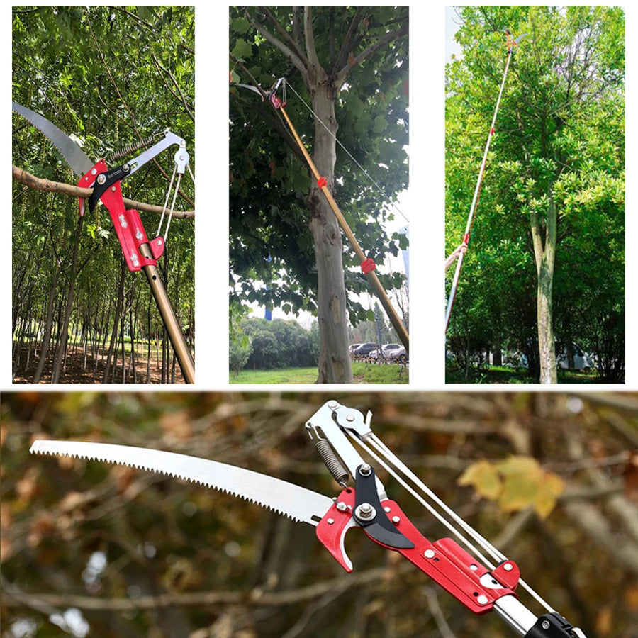 High-Altitude Pulley Tree Pruner – Pole Pruning Scissors with Saw for Professional Gardening