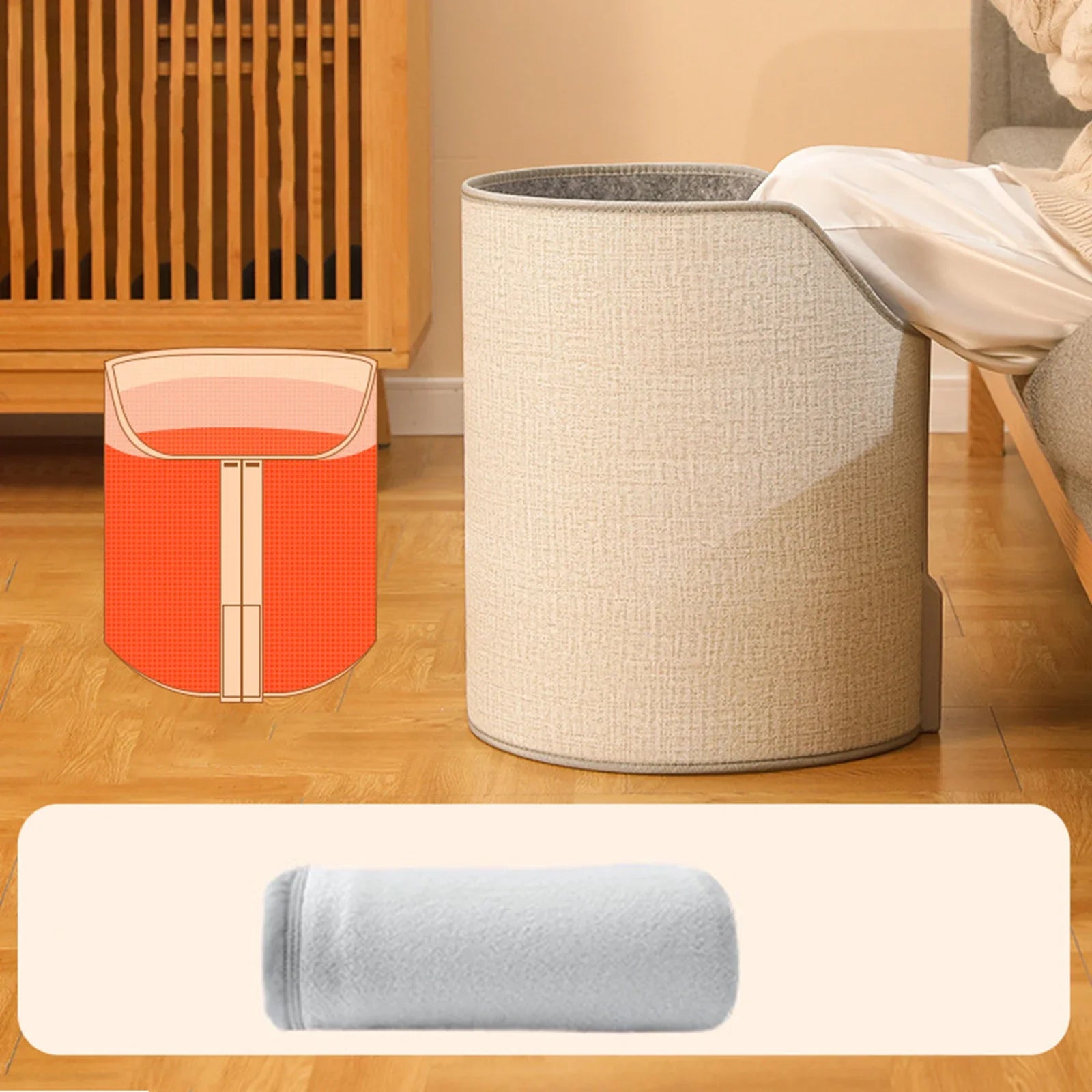 Folding Portable Electric Feet Heater – Far Infrared Under-Table Leg Warmer for Home & Office