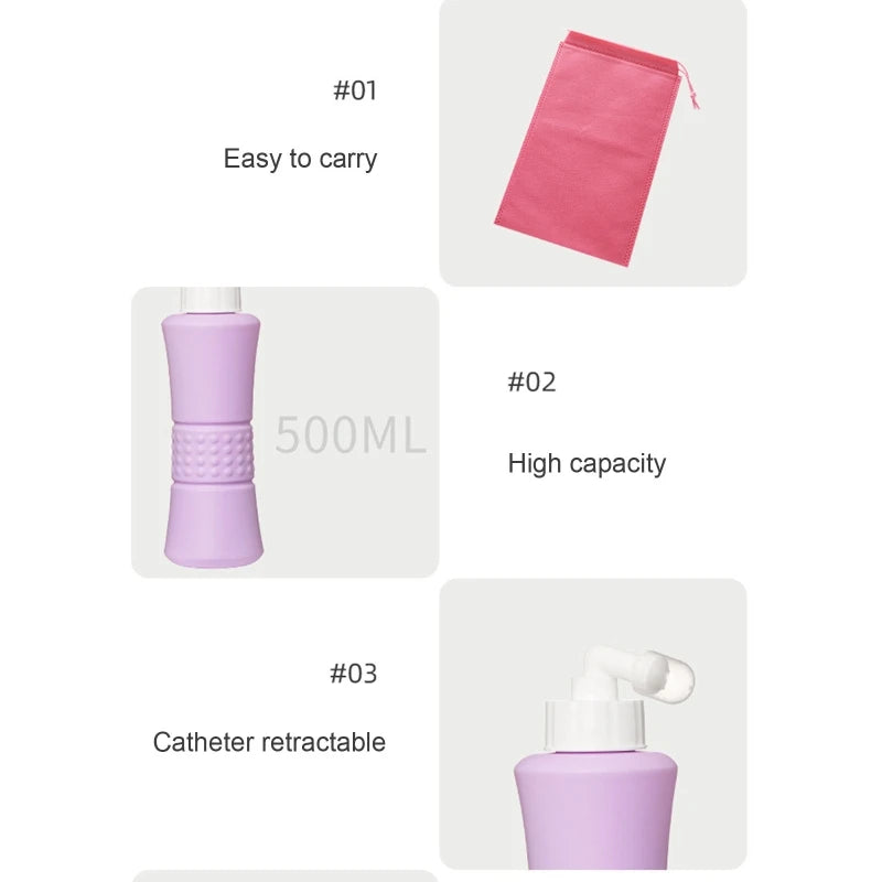 500ml Portable Handheld Bidet Sprayer – Travel Hygiene Bottle for Personal & Postpartum Care