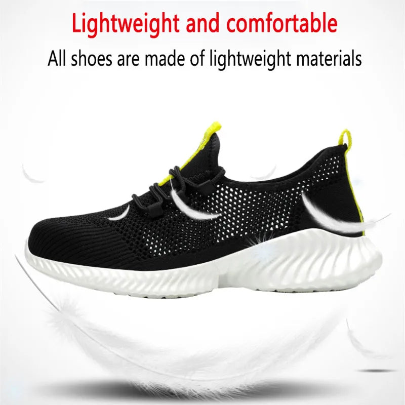 Breathable Lightweight Safety Work Shoes – Steel Toe, Anti-Slip & Anti-Puncture Summer Protection Footwear