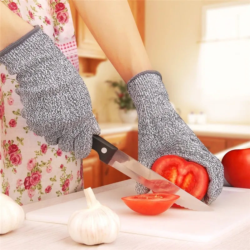 Level 5 Cut-Resistant Metal Wire Safety Glove Stab-Proof Kitchen, Butcher & Gardening Protective Glove
