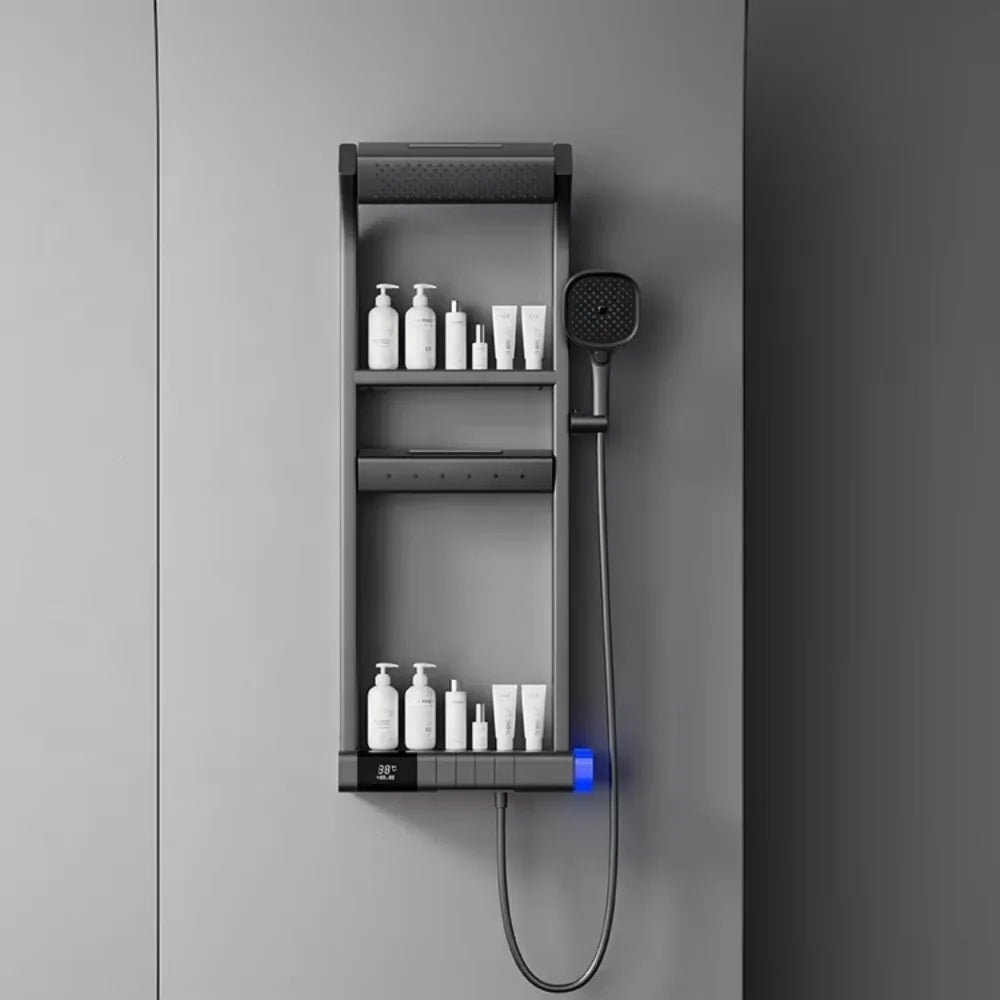 360° LED Digital Display Thermostatic Shower Panel – Piano Key Bathroom Set