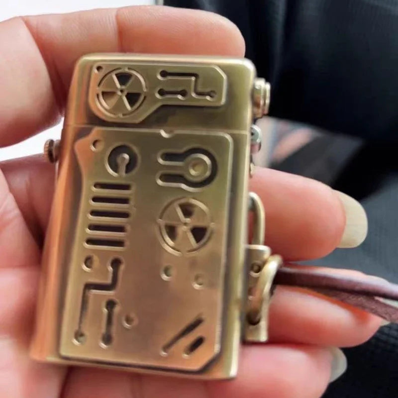 Handmade Raw Copper Catapult Kerosene Lighter – Steampunk Nostalgic Pure Copper Collectible
