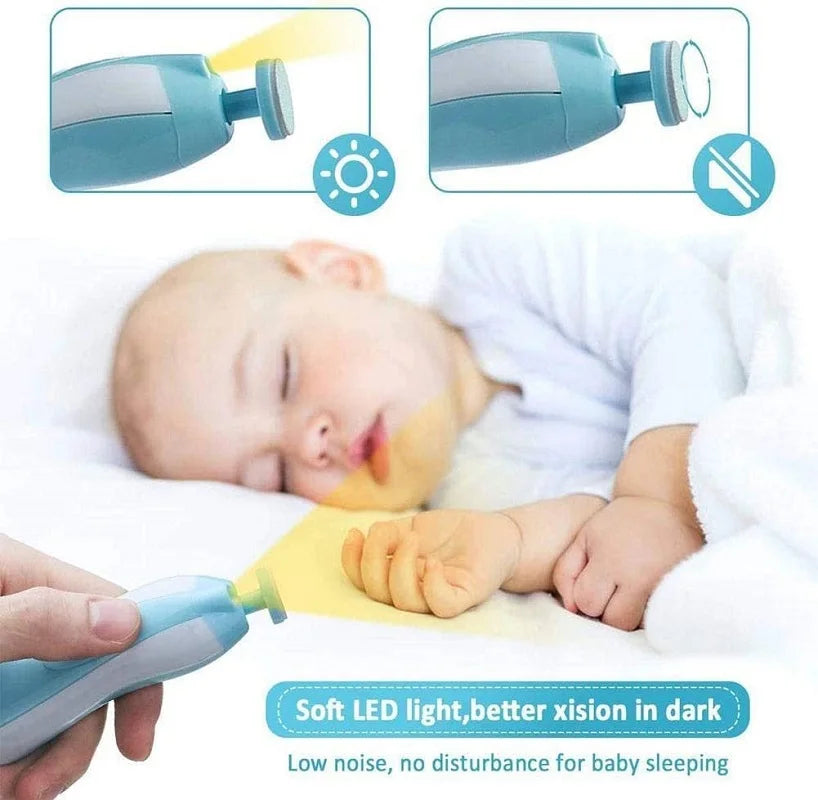 Electric Baby Nail Trimmer – Safe & Gentle Nail Clipper Grooming Kit for Newborns & Toddlers