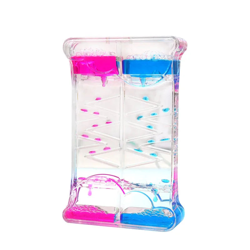 Decompression Water Drop Oil Hourglass Timer – Two-Color Liquid Motion Stress Relief Decor