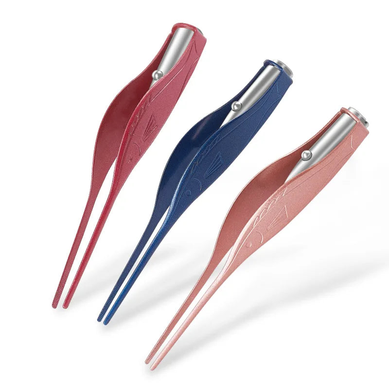 LED Ear Cleaner Earpick – Stainless Steel Wax Removal Tweezer with Luminous LED for Kids & Adults