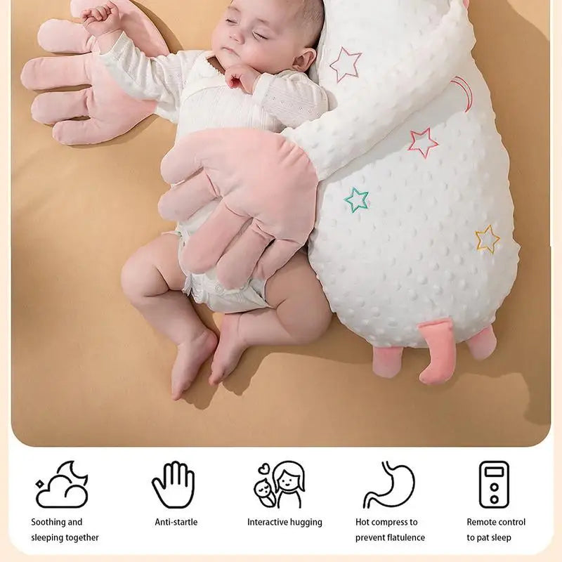 Electric Patting Doll Pillow – Adjustable Speed Baby Sleep Soother with Remote Control, Calming Stuffed Animal Toy