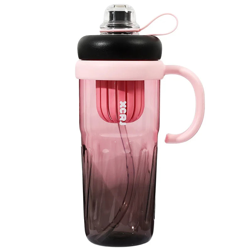 Bingba Large-Capacity Straw Cup – Gradient Color Teapot-Style Water Bottle for Summer