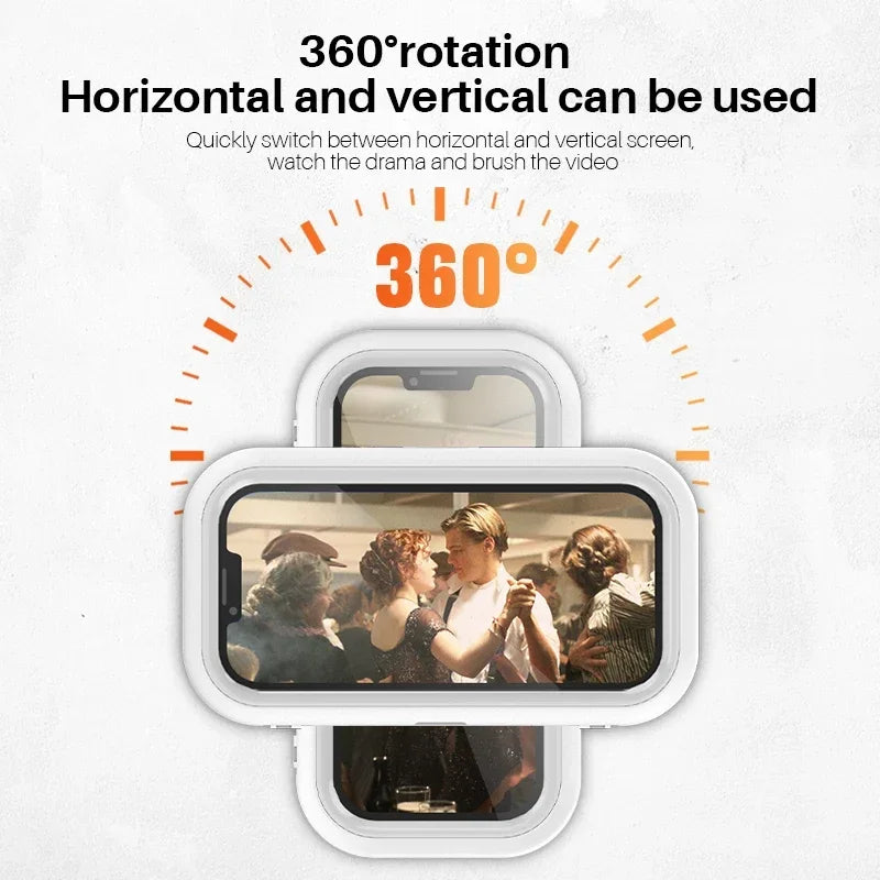 Adjustable Waterproof Cell Phone Holder – Sticky Wall Mount for Shower, Bathroom, and TV Use