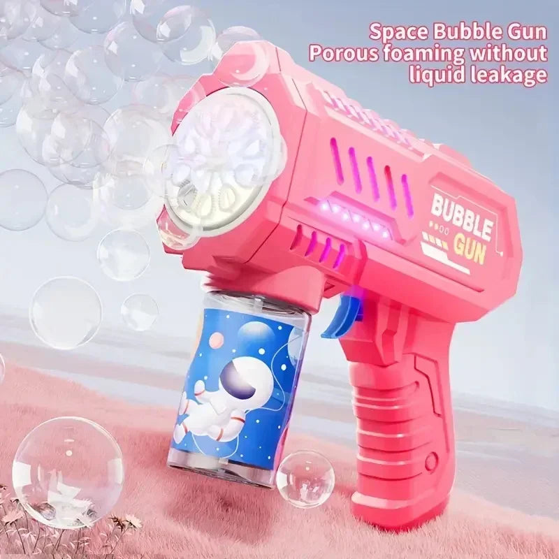 Automatic Electric Bubble Gun for Kids – 10-Hole Handheld Bubble Machine with Light (No Battery, No Bubble Water Included)