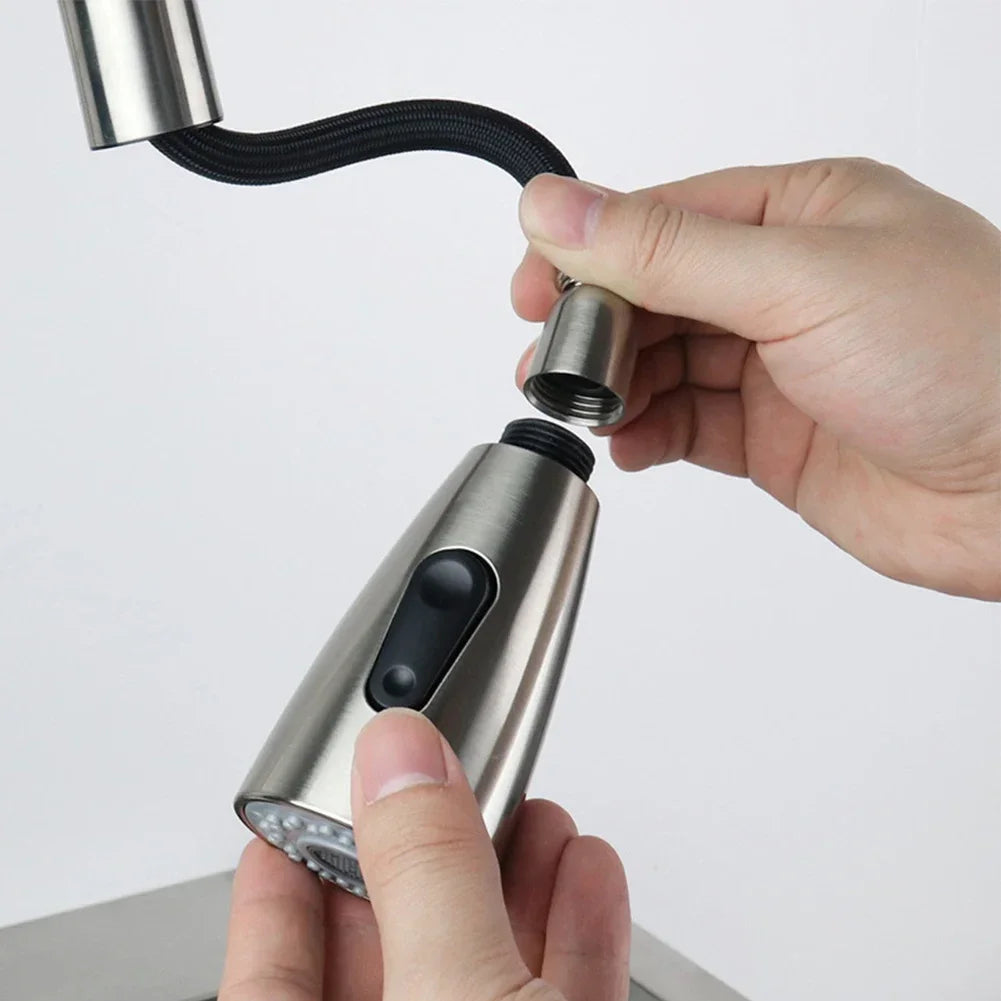 2-Mode Pull-Out Faucet Aerator Sprayer  Water-Saving Nozzle & Shower Head Bubbler for Kitchen & Bathroom